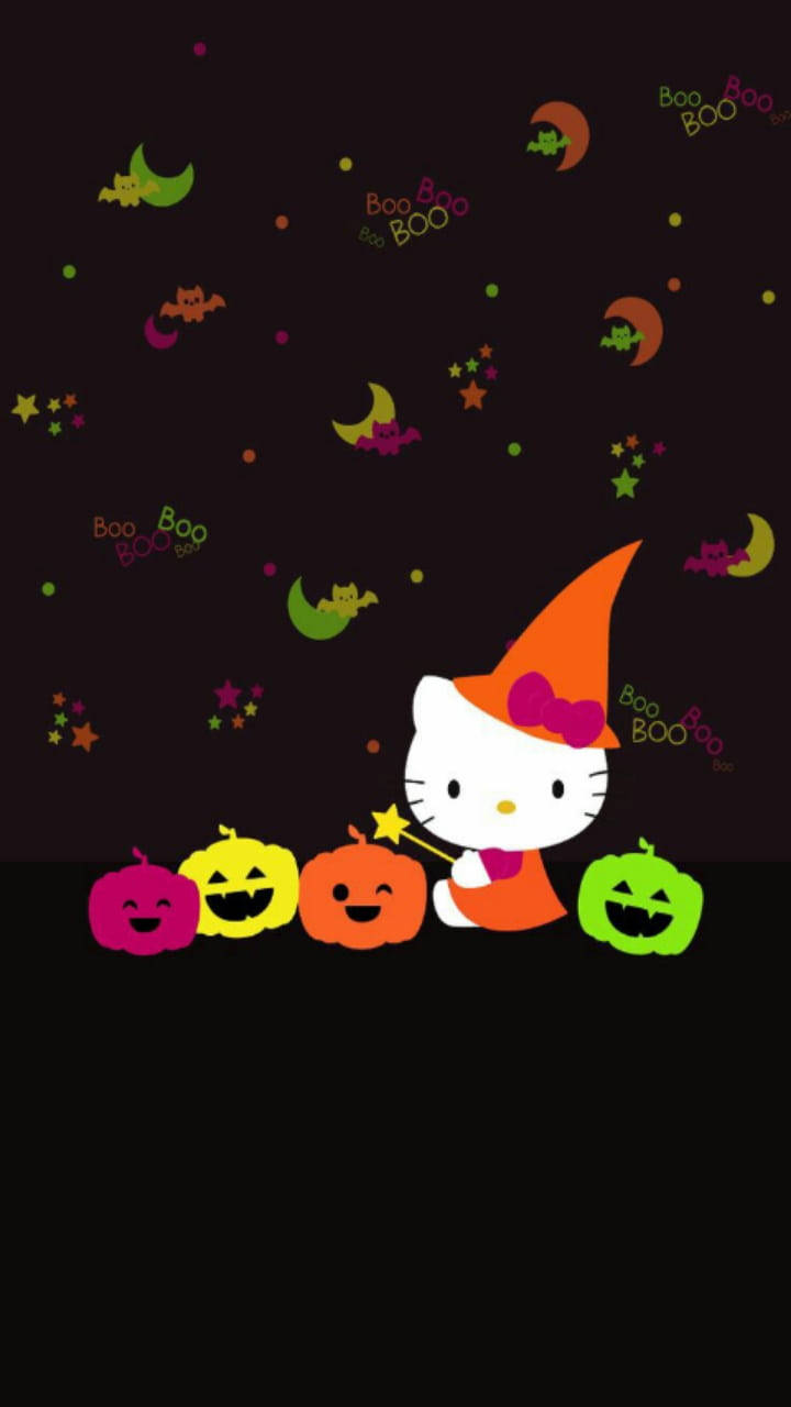 Γλυκιά Μαύρη Hello Kitty του Χάλοουιν Ταπετσαρία