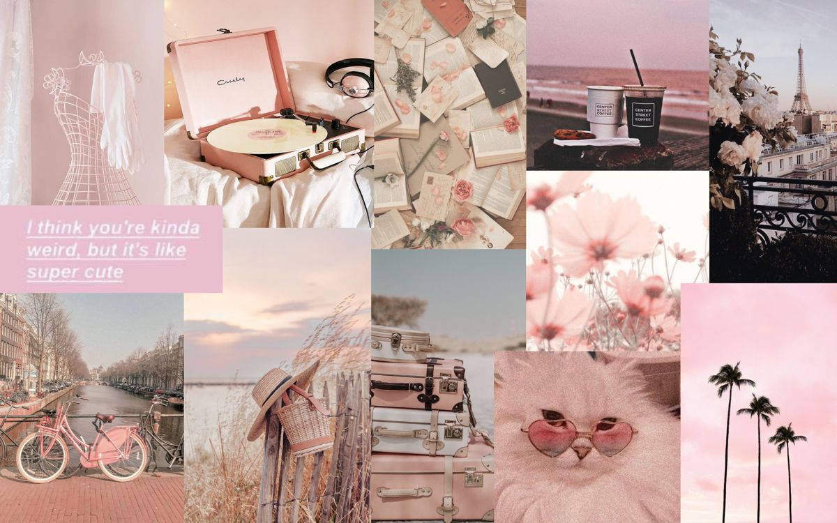 Γλυκιά Παστέλ Ηλιοβασίματος Mood Board Ταπετσαρία