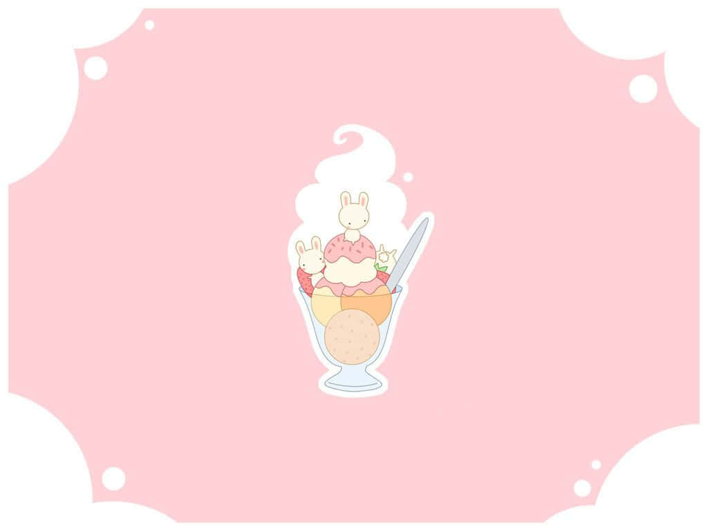 Γλυκό Kawaii Παγωτό για iPad Ταπετσαρία