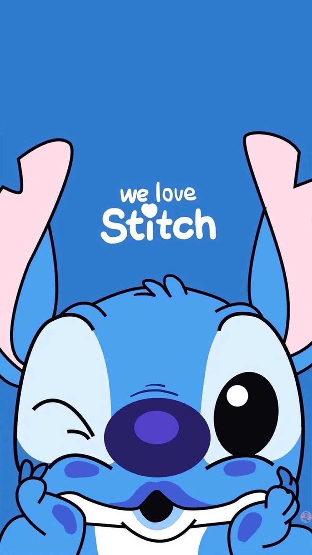Γλυκός Stitch Σ' Αγαπάμε iPhone Ταπετσαρία