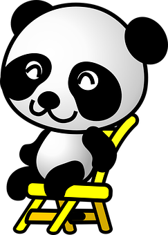 Γραφικό Πάντα που Σκέφτεται σε Καρέκλα Ταπετσαρία