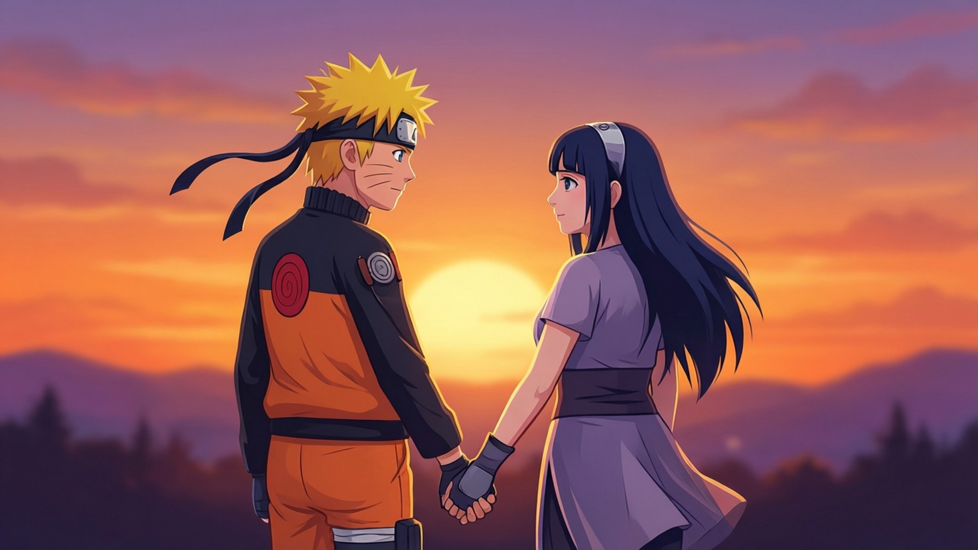 Διάνυσμα Naruto και Hinata Ταπετσαρία
