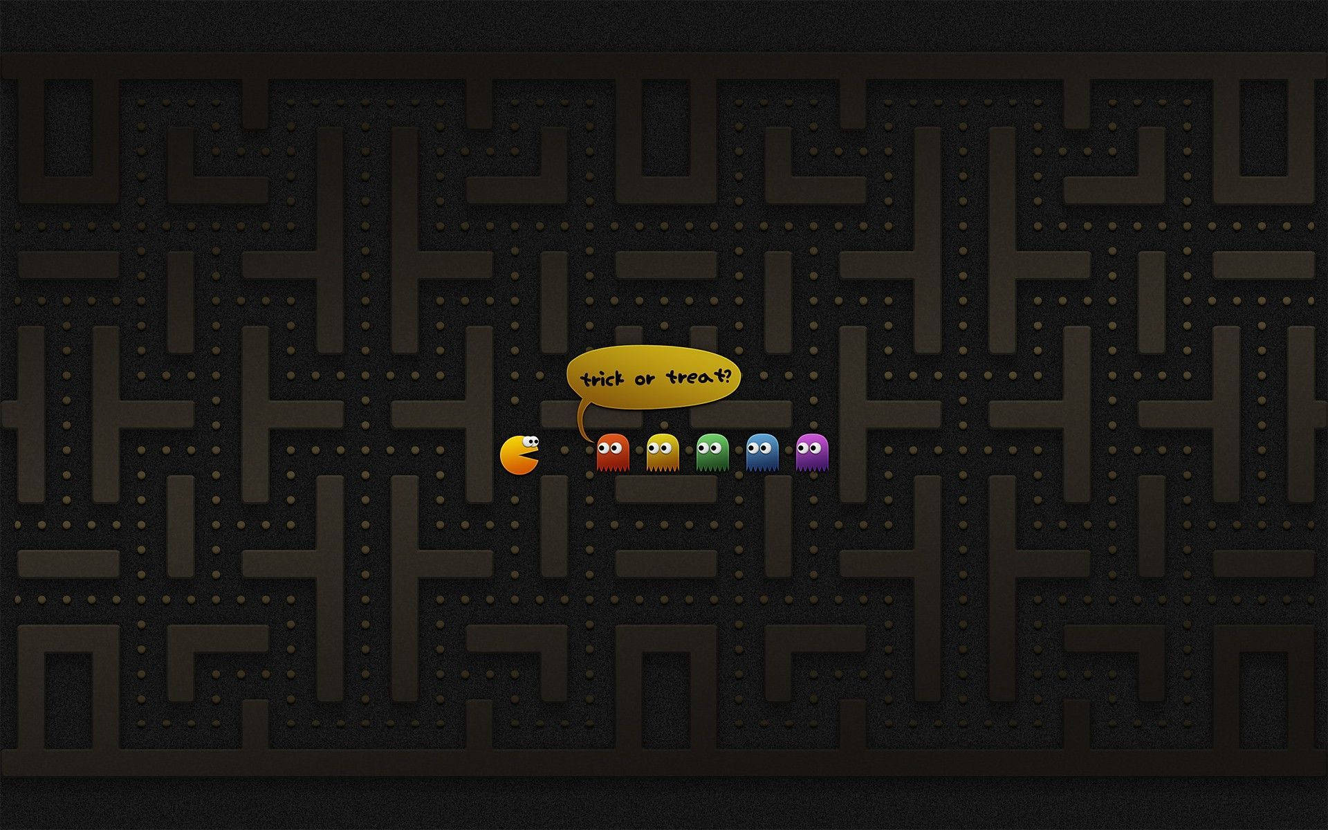 Διαφημιστικό Laptop Pacman Halloween Ταπετσαρία