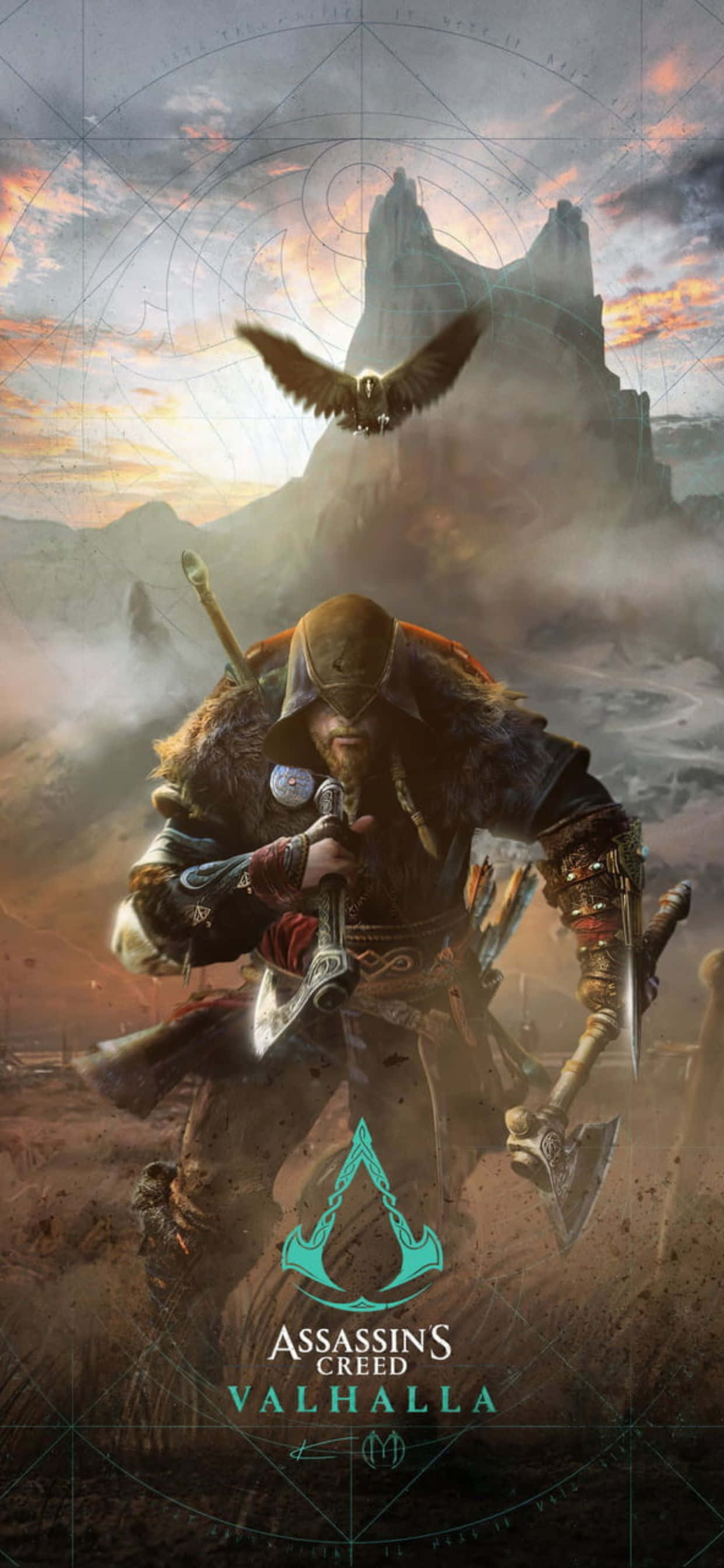 Φόντο Παιχνιδιού Δράσης Ρόλων iPhone Xs Max Assassin's Creed Valhalla Ταπετσαρία