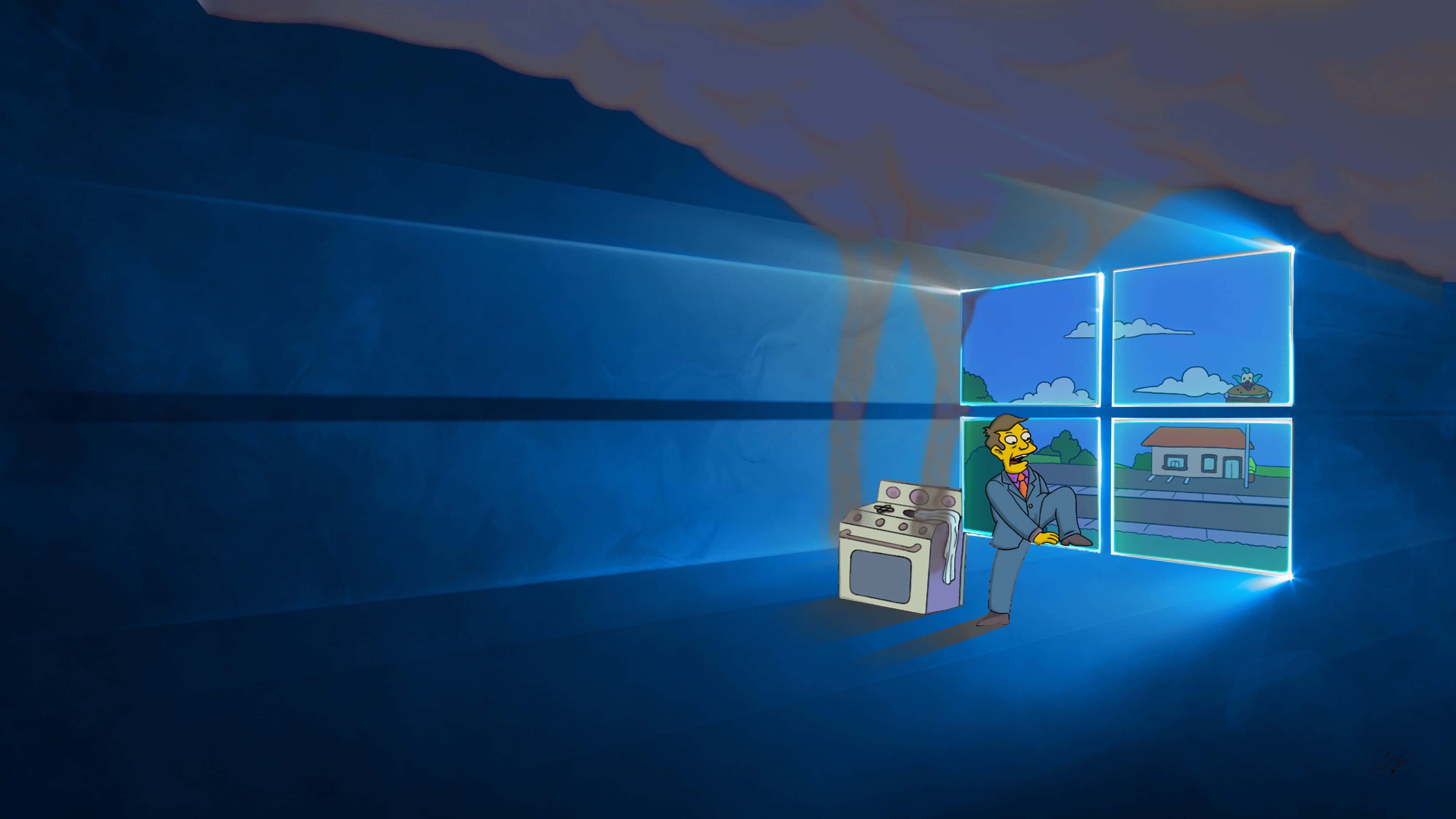 Δροσερή επιφάνεια εργασίας Windows με λουλουδάτο μοτίβο Ταπετσαρία