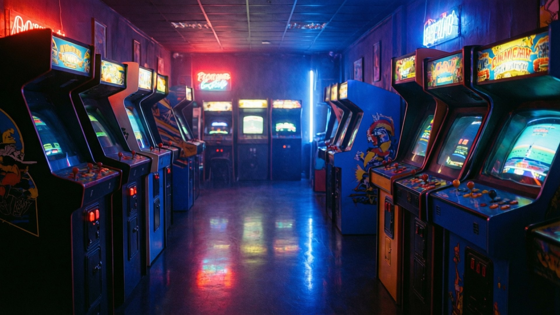 Δωμάτιο Arcade με Νέον Ταπετσαρία