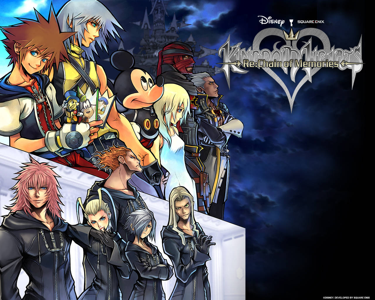 Εικαστική σύνθεση με λογότυπο Kingdom Heart — Anime κινούμενο Ταπετσαρία