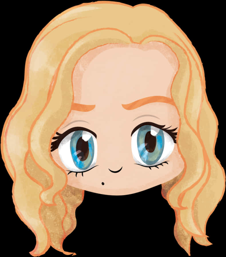 Εικονογράφηση ξανθού χαρακτήρα σε στυλ Chibi Ταπετσαρία