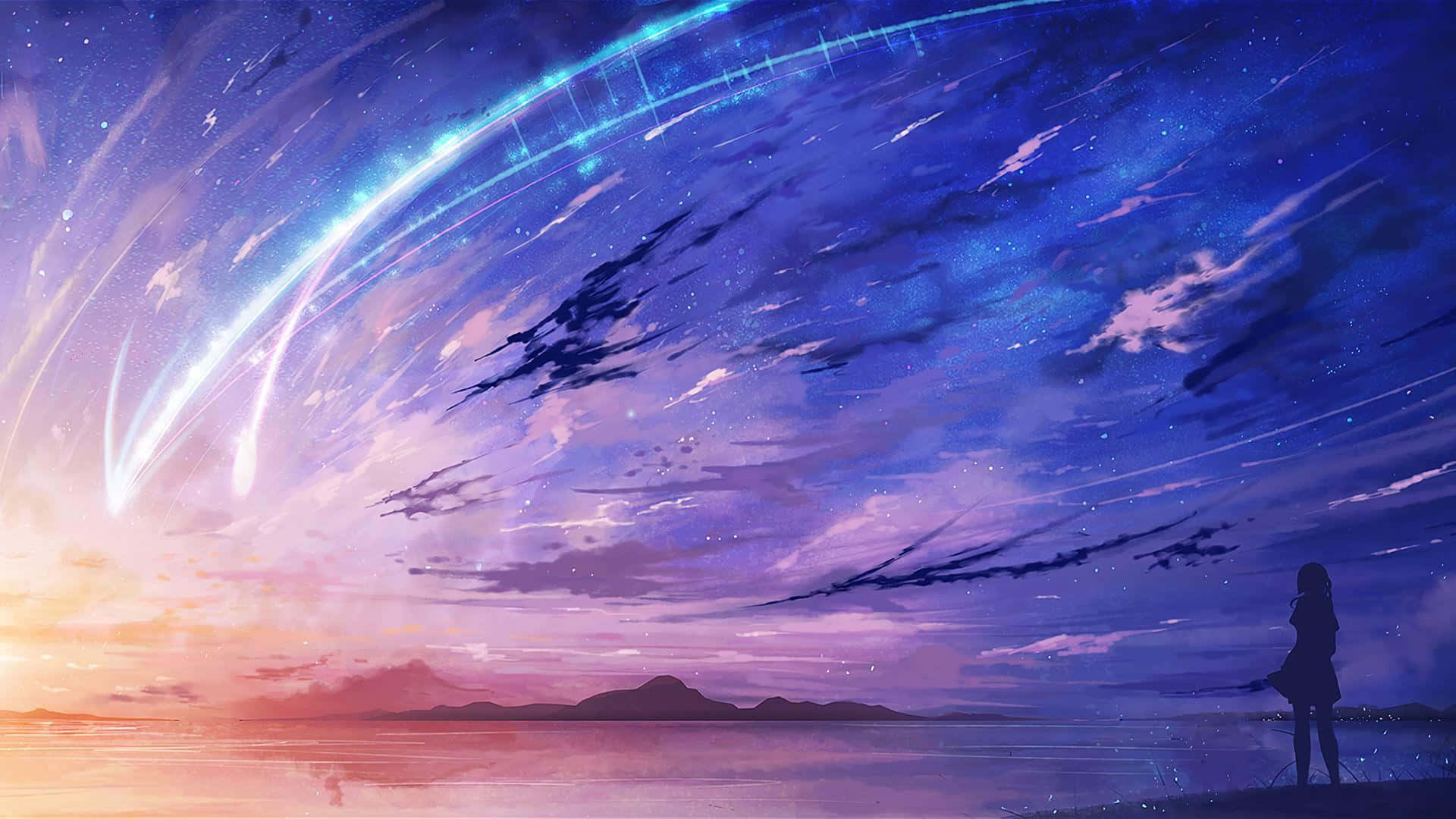 Εικόνα Σουρεαλιστική Σκηνή ενός Μωβ Κόσμου Anime Φαντασίας Ταπετσαρία