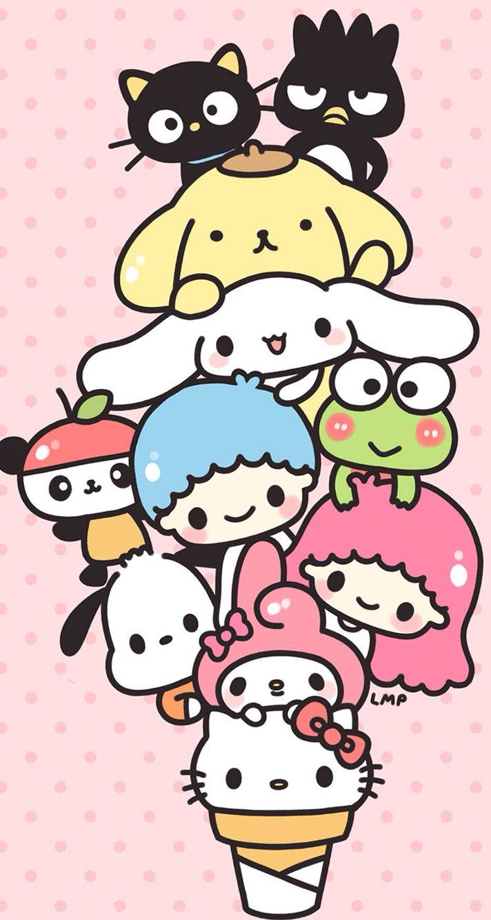 Hello kitty και φίλοι kawaii sanrio ταπετσαρία. — Kawaii Ταπετσαρία