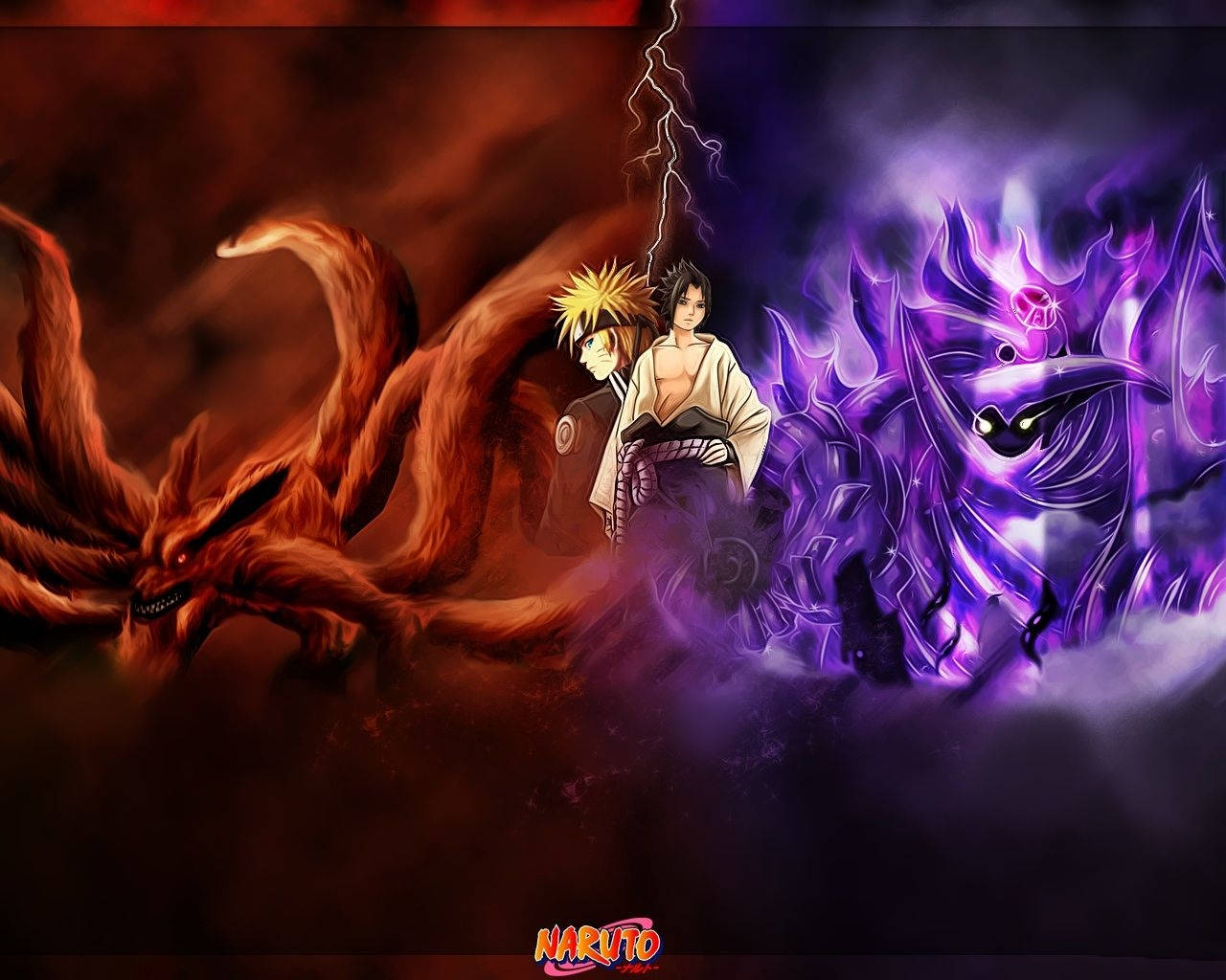 Εκπληκτικοί Naruto και Sasuke με τα Τέρατά τους Ταπετσαρία
