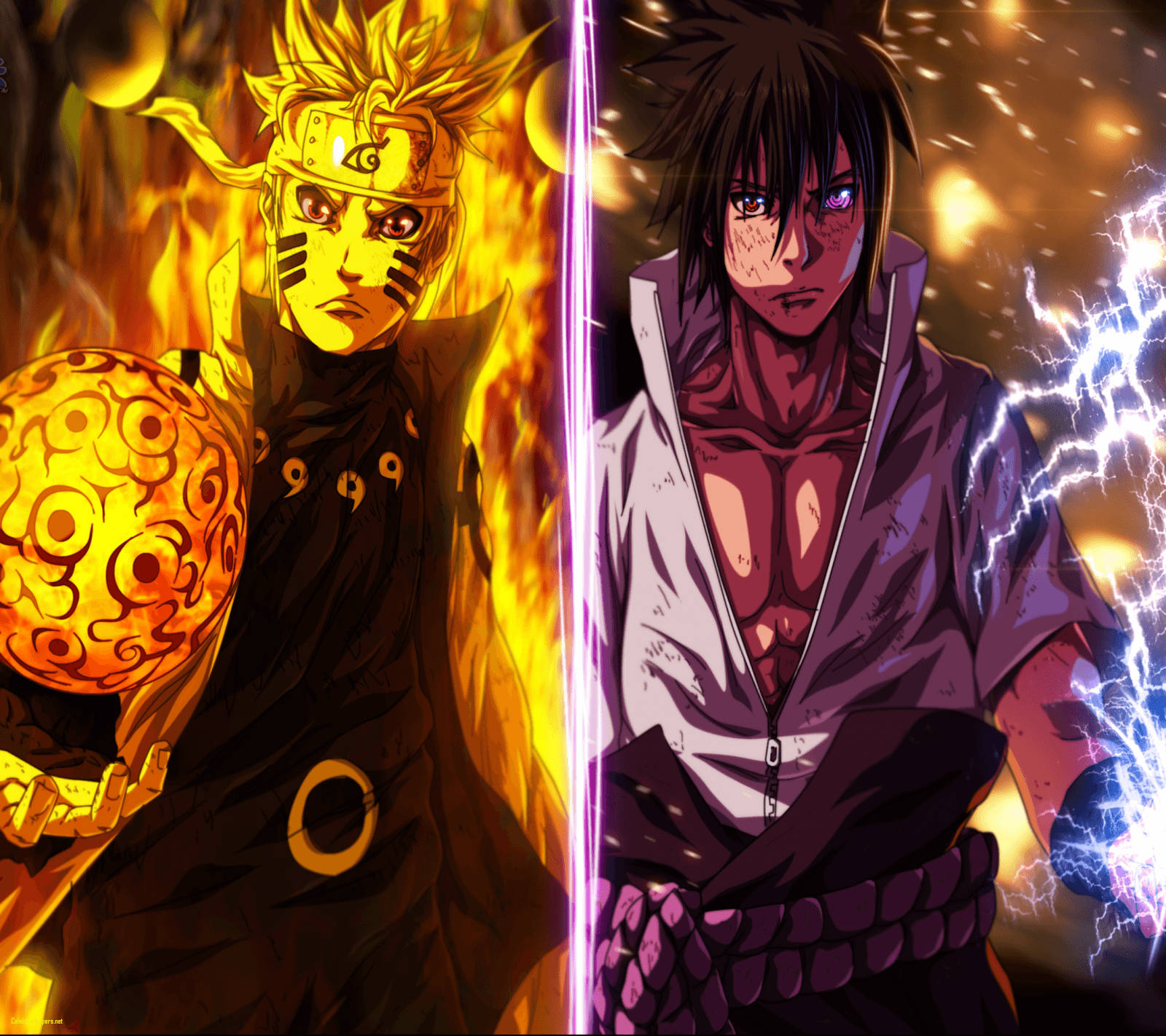 Εκπληκτικό Naruto και Sasuke Rasengan Ταπετσαρία