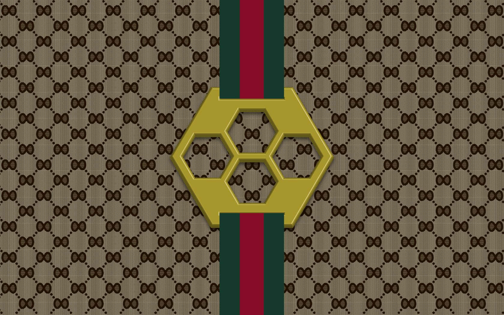Ελκυστικό χρυσό και καφέ φόντο Gucci Ταπετσαρία