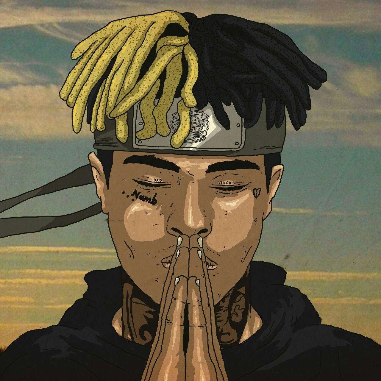 Εντυπωσιακό Anime Έργο Τέχνης XXXTentacion Juice WRLD Ταπετσαρία