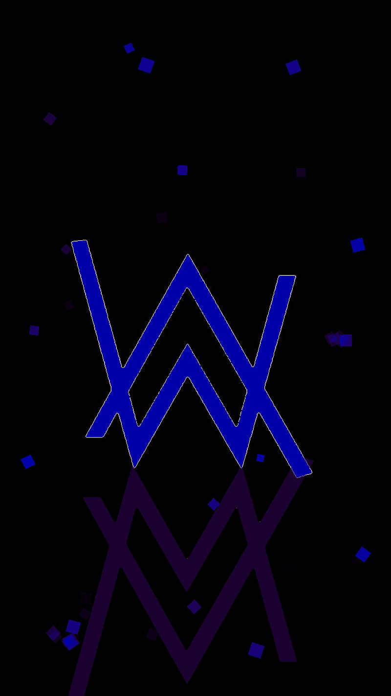 Εντυπωσιακό Μπλε και Μαύρο Λογότυπο Alan Walker Ταπετσαρία
