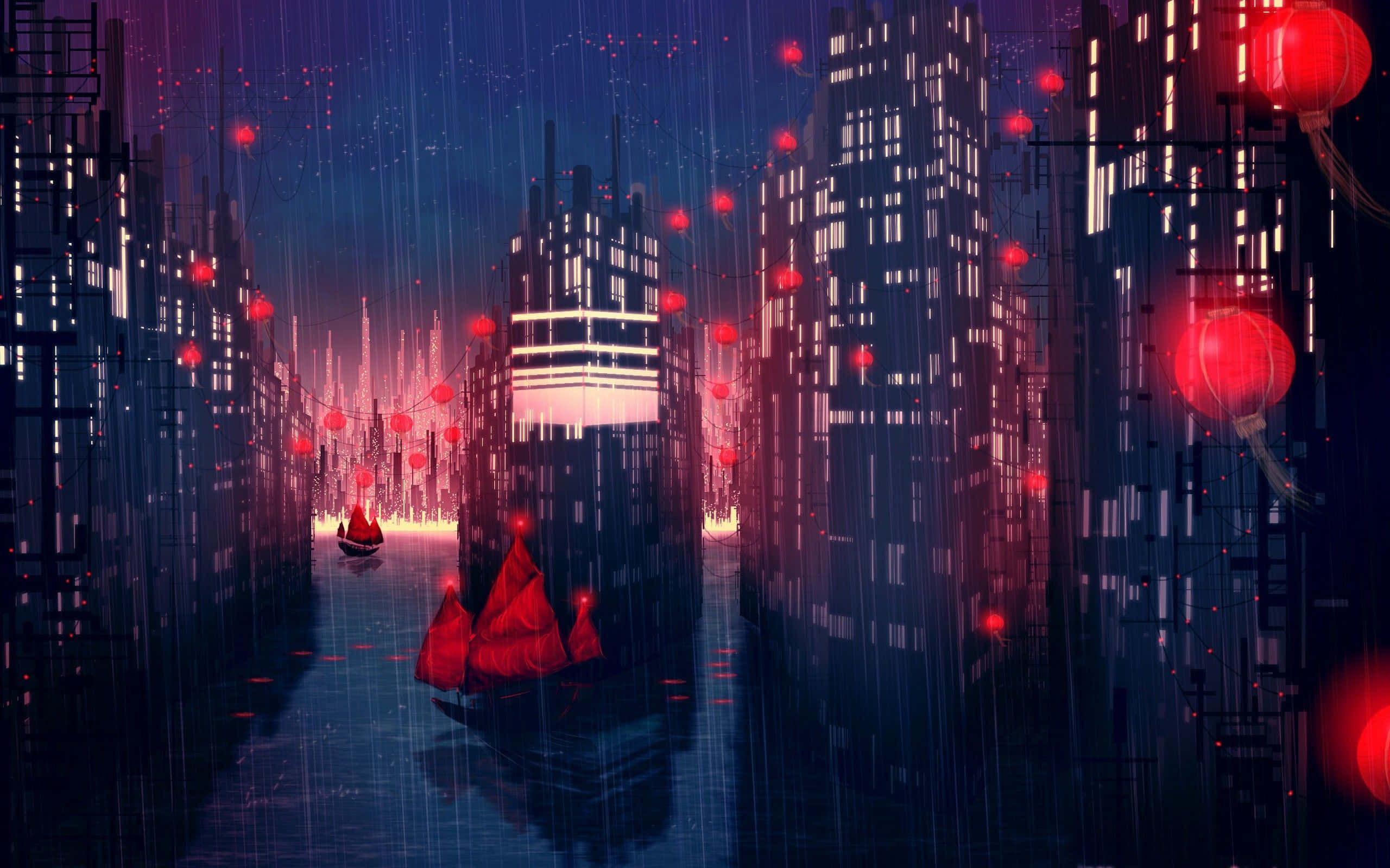 Εξερευνήστε τον ζωντανό κόσμο της Anime City! Ταπετσαρία