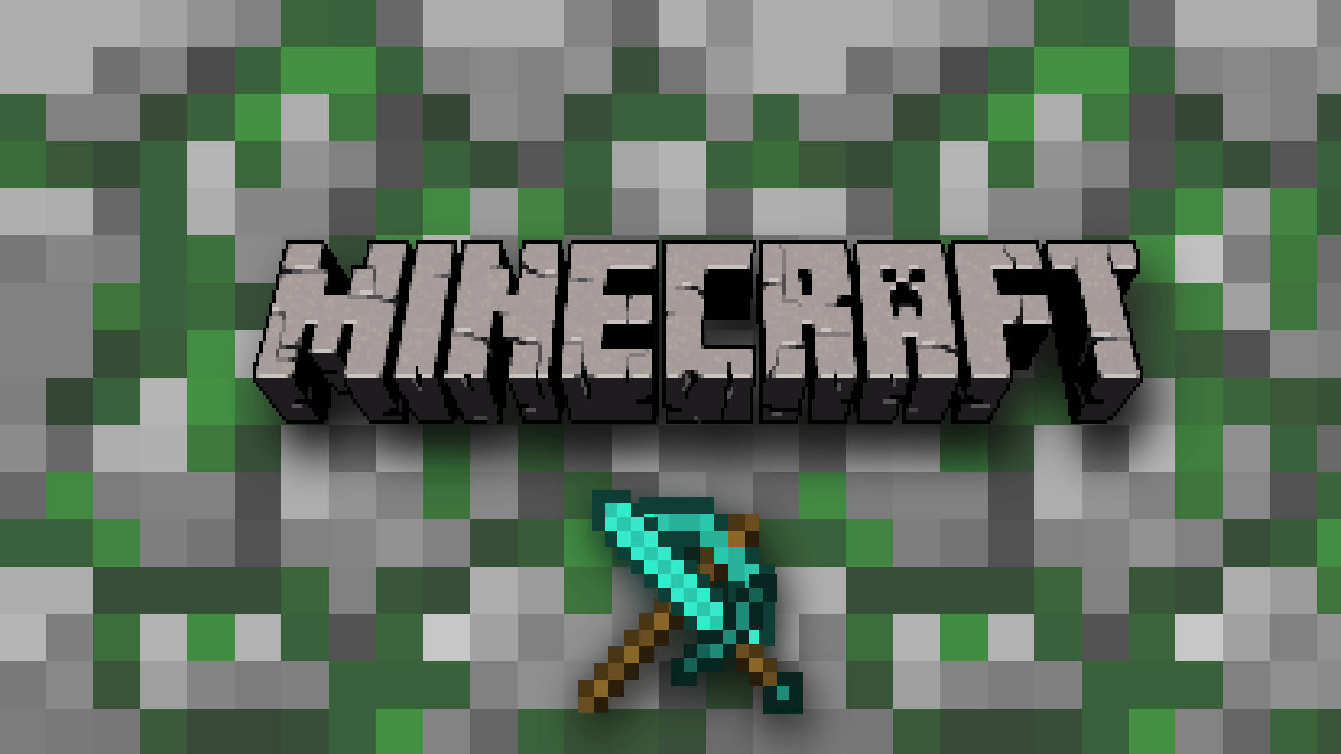 Ταπετσαρία Minecraft με λογότυπο κειμένου, σπαθί και αξίνα — Minecraft Ταπετσαρία