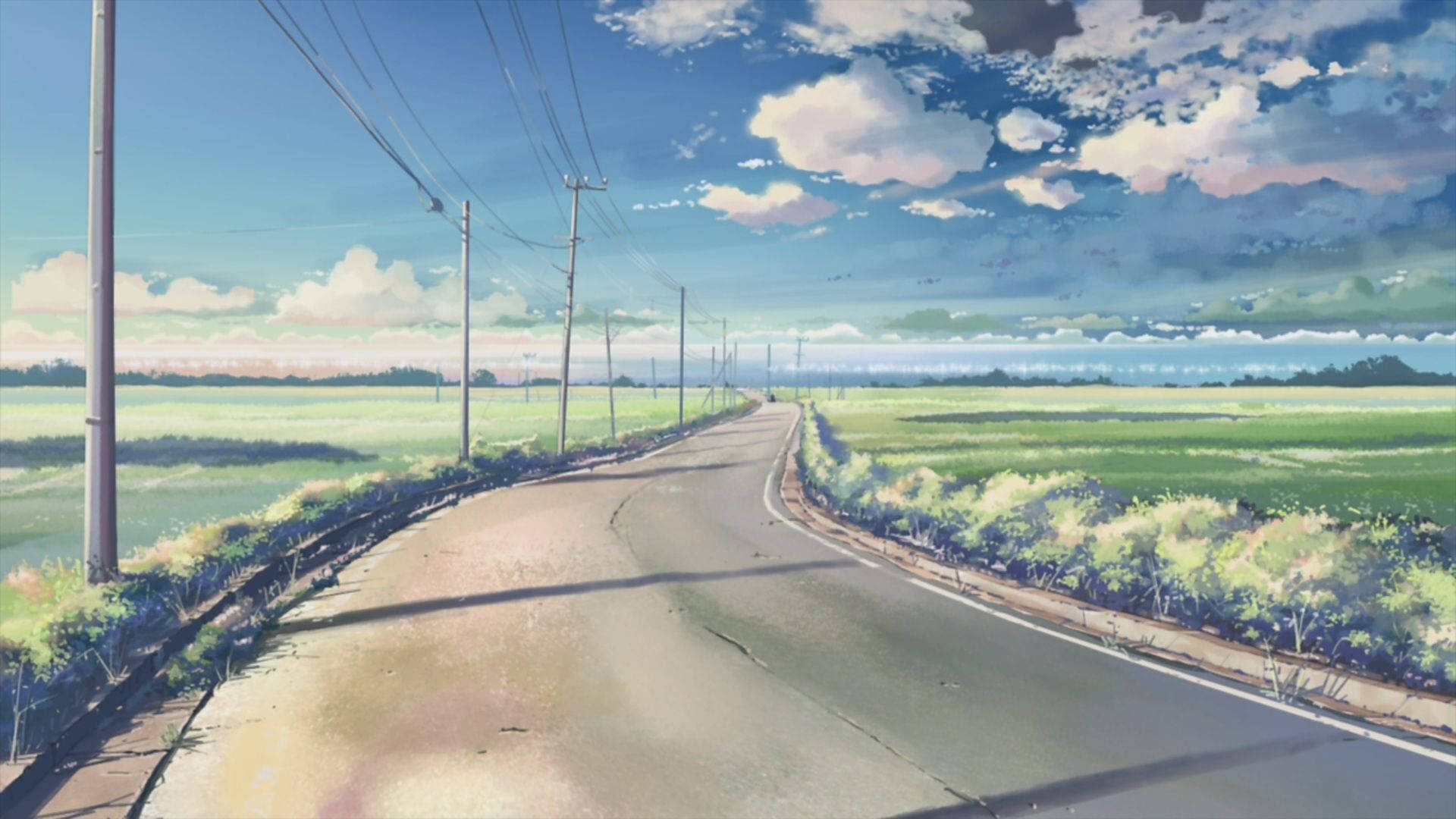 Εξοχικός Δρόμος Τοπίο Anime Ταπετσαρία