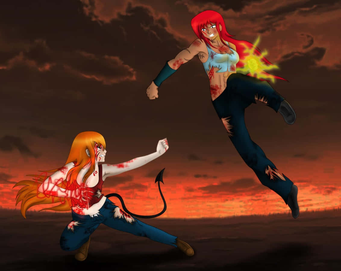 Επική μάχη μεταξύ χαρακτήρων anime Ταπετσαρία