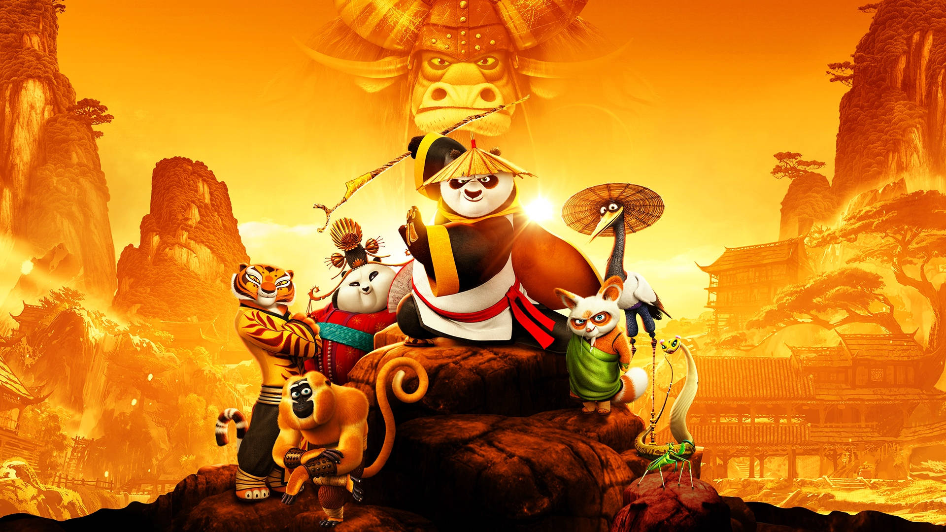 Επικό Kung Fu Panda με Φίλους Ταπετσαρία