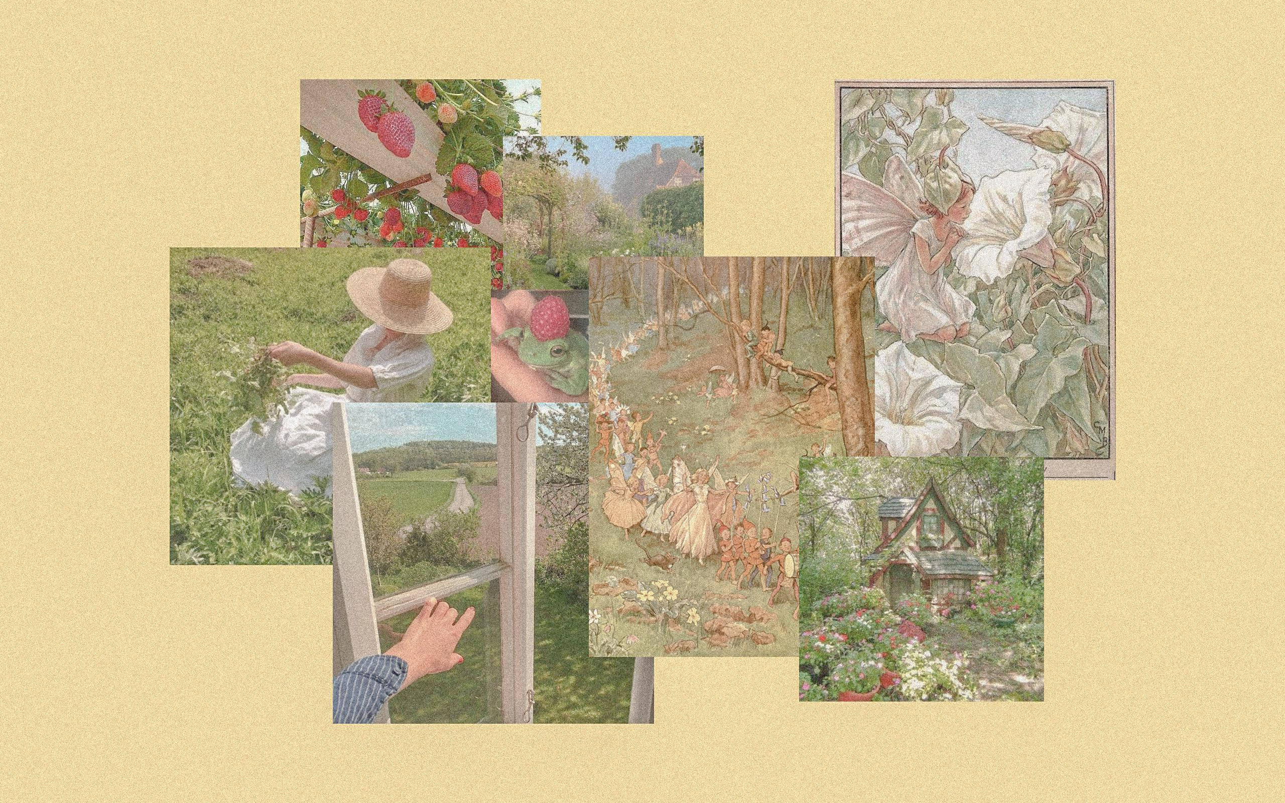 Επιφάνεια Εργασίας Cottagecore Ζωής σε Εξοχικό Ταπετσαρία