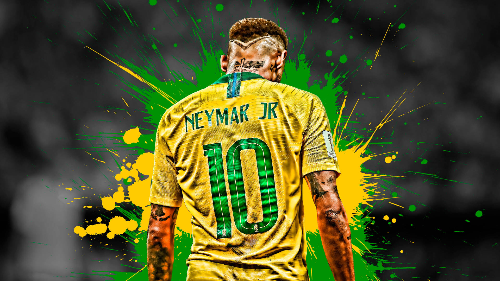 Neymar 4K Πιτσιλιές Μπογιάς — Neymar Ταπετσαρία