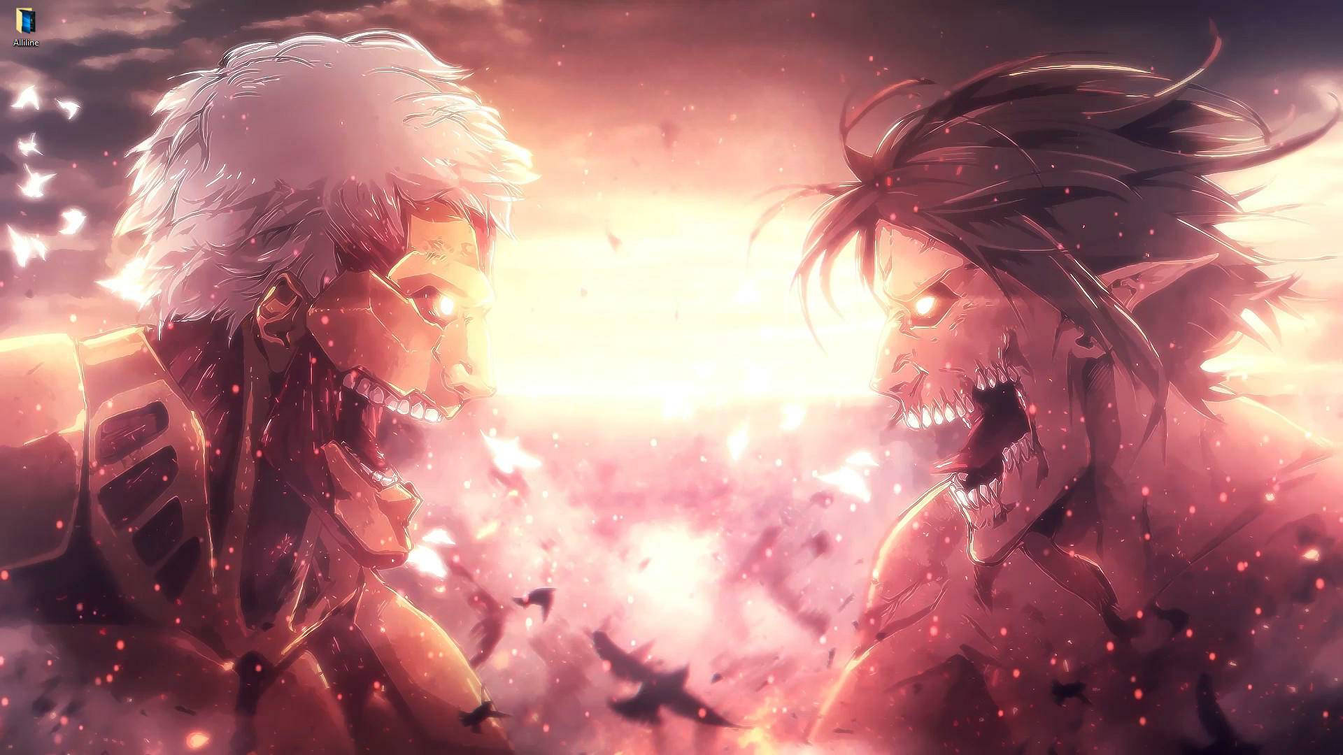 Ταπετσαρία Ζωντανής Αναμέτρησης Τιτάνων Anime — Attack On Titan Ταπετσαρία