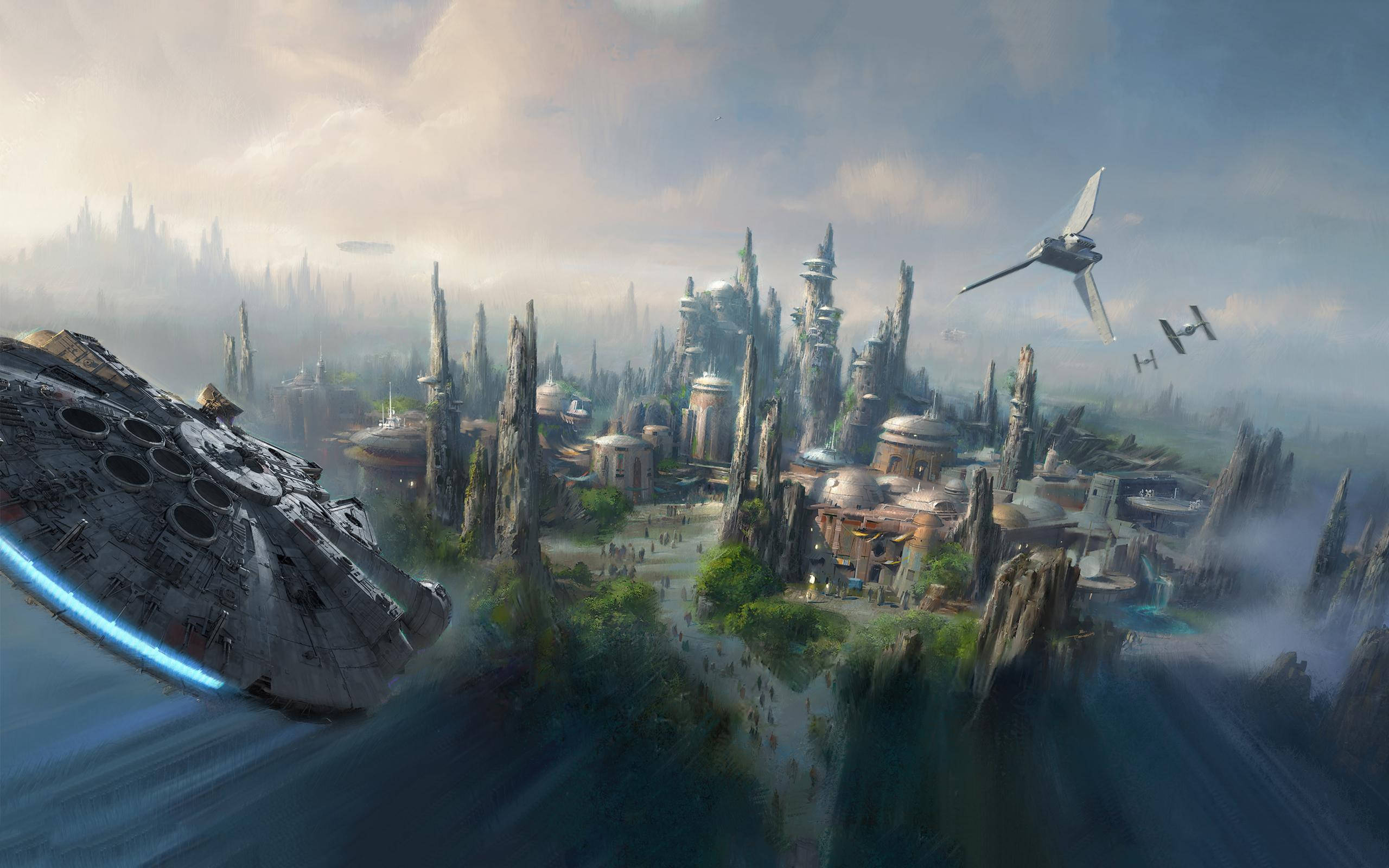 Η Disney 4K υπερευρεία τέχνη του Star Wars Land Ταπετσαρία