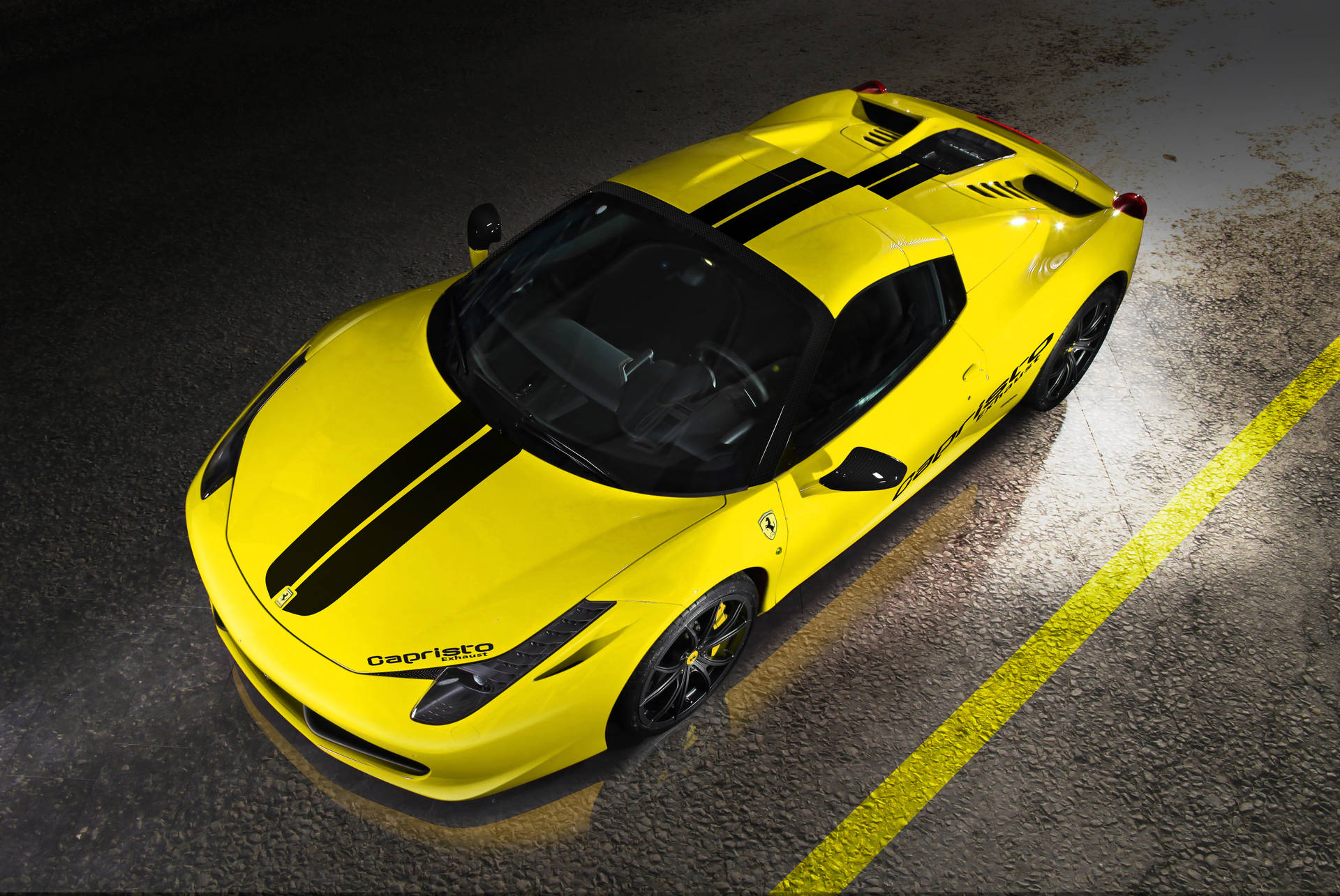 Ταπετσαρία με κίτρινη Ferrari 458 Spider, παραλλαγή σπορ αυτοκινήτου. — Ferrari Ταπετσαρία