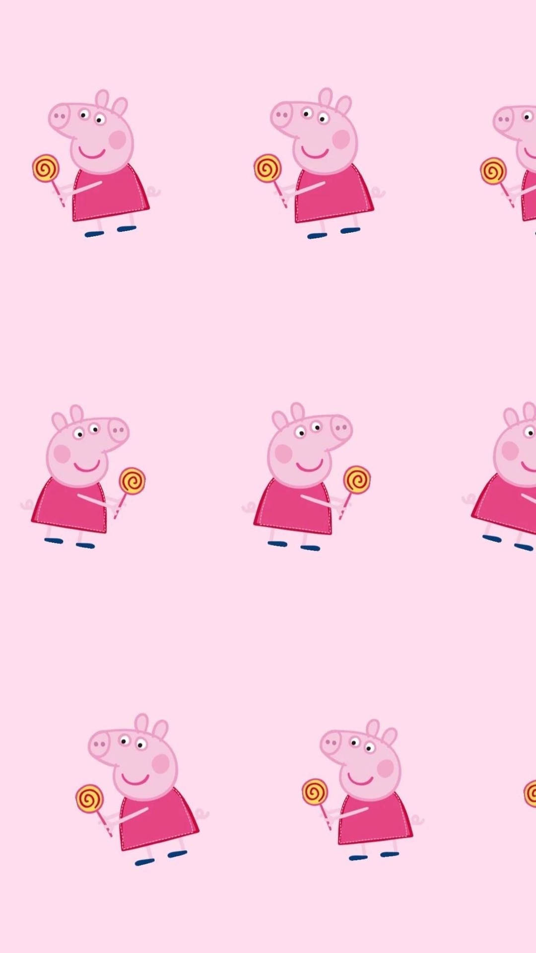 Η Peppa Pig απολαμβάνει ένα σπειροειδές γλειφιτζούρι σε ταπετσαρία iPhone. Ταπετσαρία