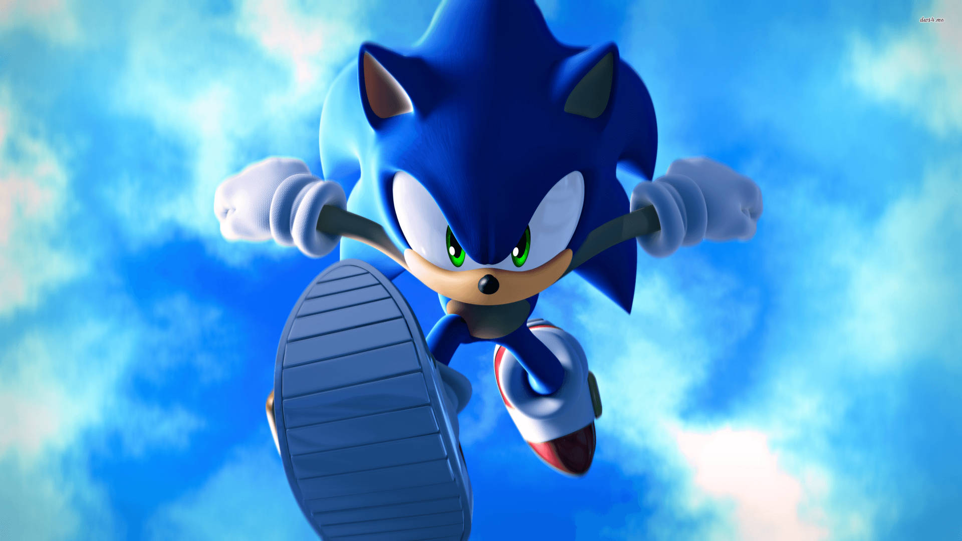 Ταπετσαρία του άγριου Sonic να τρέχει κάτω από τον μπλε ουρανό. — Sonic Ταπετσαρία