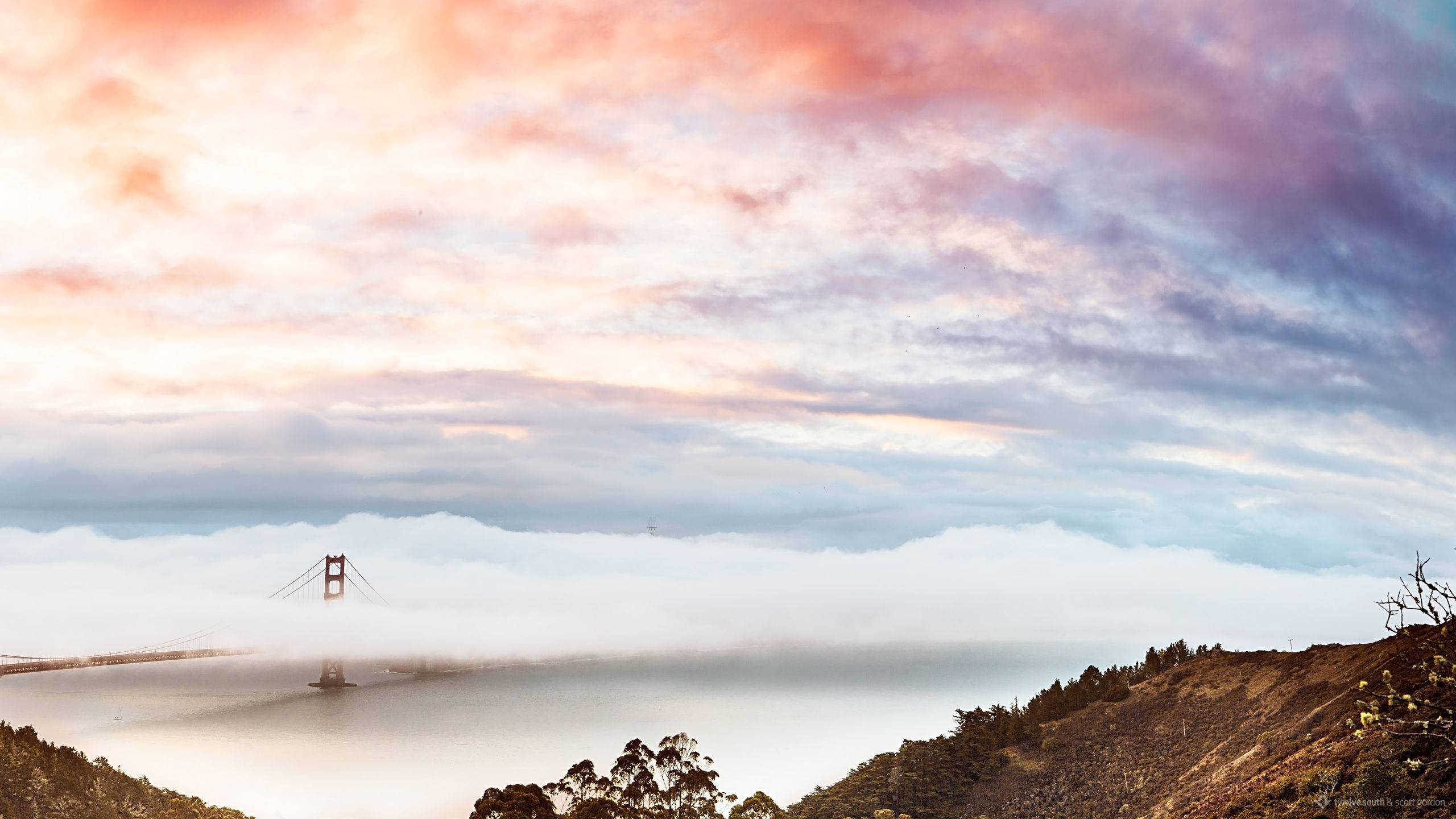 Η γέφυρα Golden Gate του Σαν Φρανσίσκο φωτισμένη τη νύχτα – ένα τέλειο συμπλήρωμα για το νέο σας MacBook. Ταπετσαρία