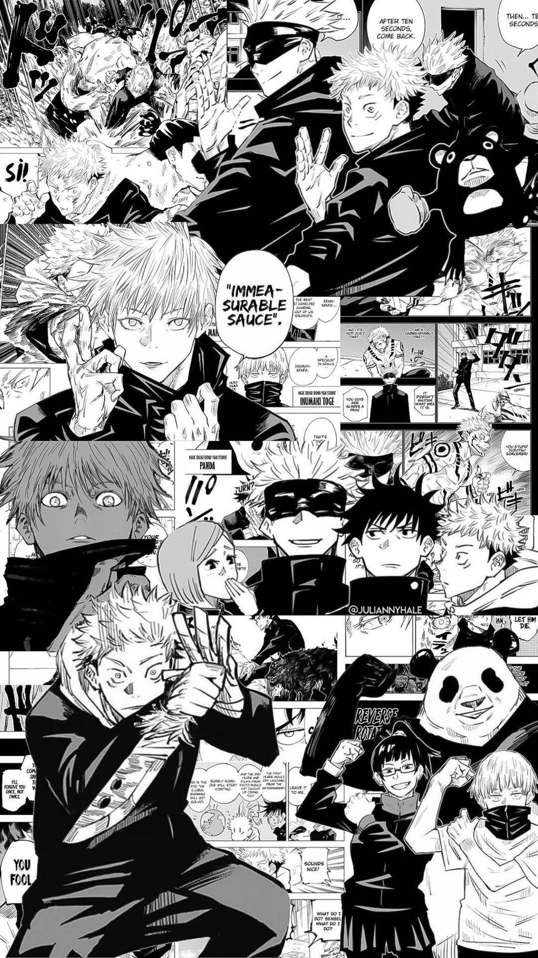 Ασπρόμαυρο manga wallpaper του Jujutsu Kaisen — Jujutsu Kaisen Ταπετσαρία