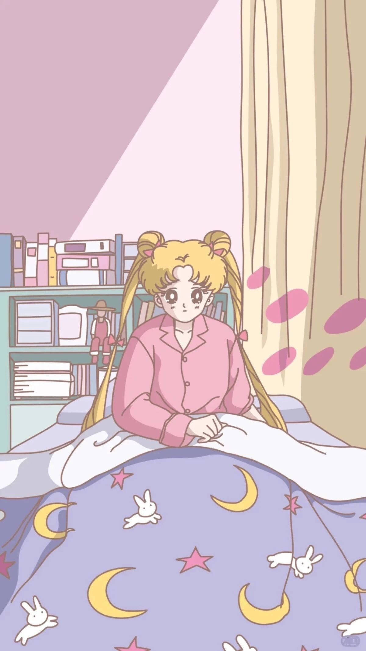 Η Ουσάγκι ξυπνάει Sailor Moon iPhone Ταπετσαρία