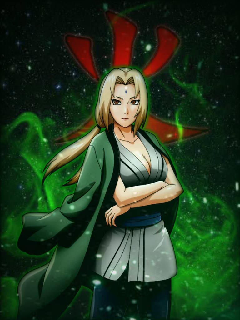Η Τσουνάντε σταυρώνει τα χέρια της — Naruto iPhone GIF Ταπετσαρία