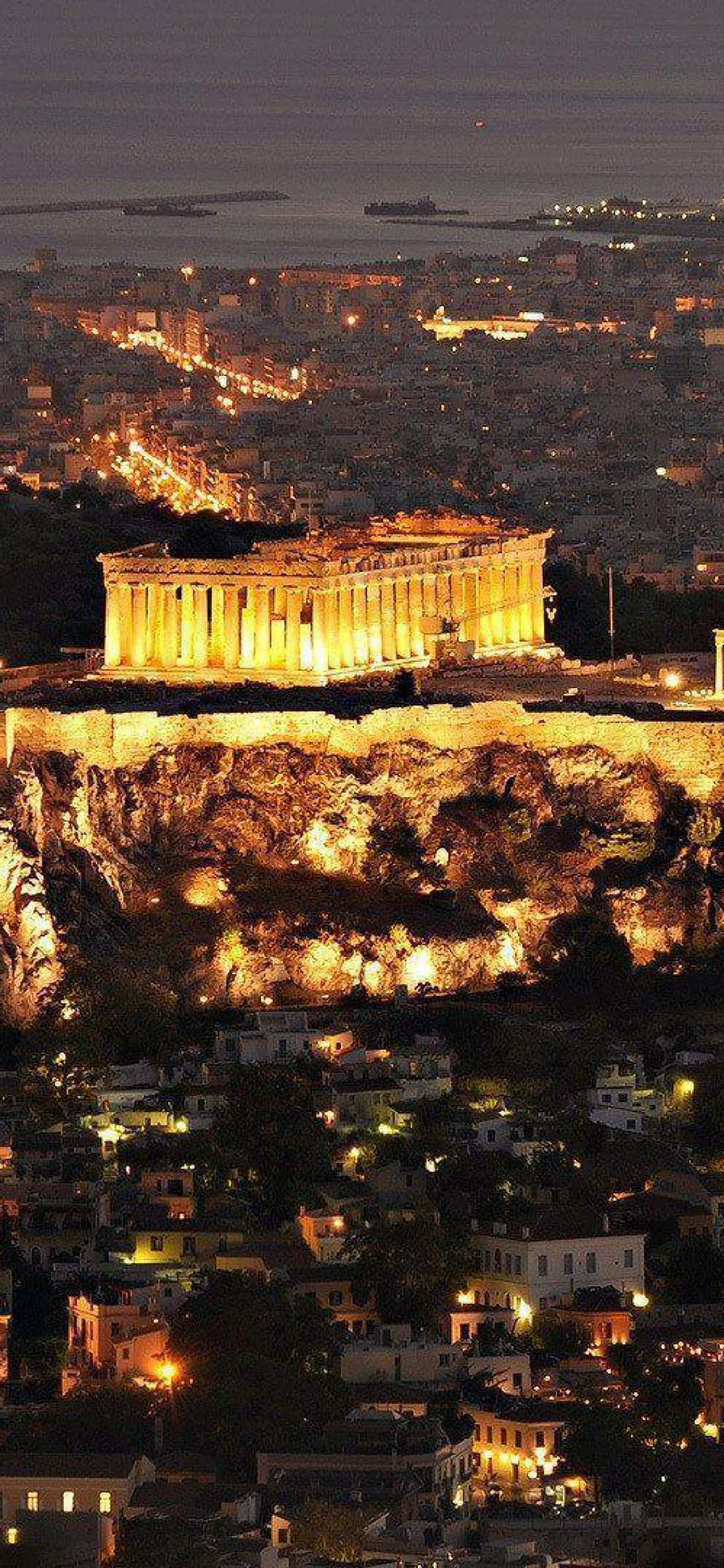 Αθηναϊκή Ακρόπολη Θέα Σαρωνικού Κόλπου Ταπετσαρία