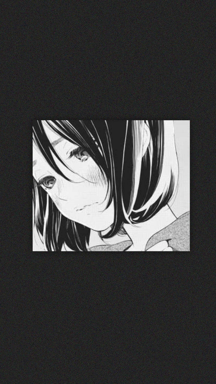 Θλιμμένο Anime Κορίτσι Ασπρόμαυρη Αισθητική Κινητό Ταπετσαρία