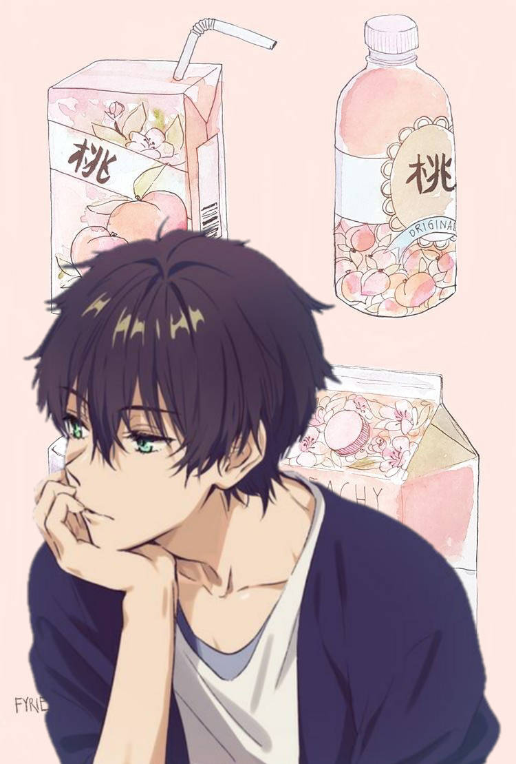 Θλιμμένος Anime Αγόρι Hōtarō Oreki Αισθητική Ταπετσαρία
