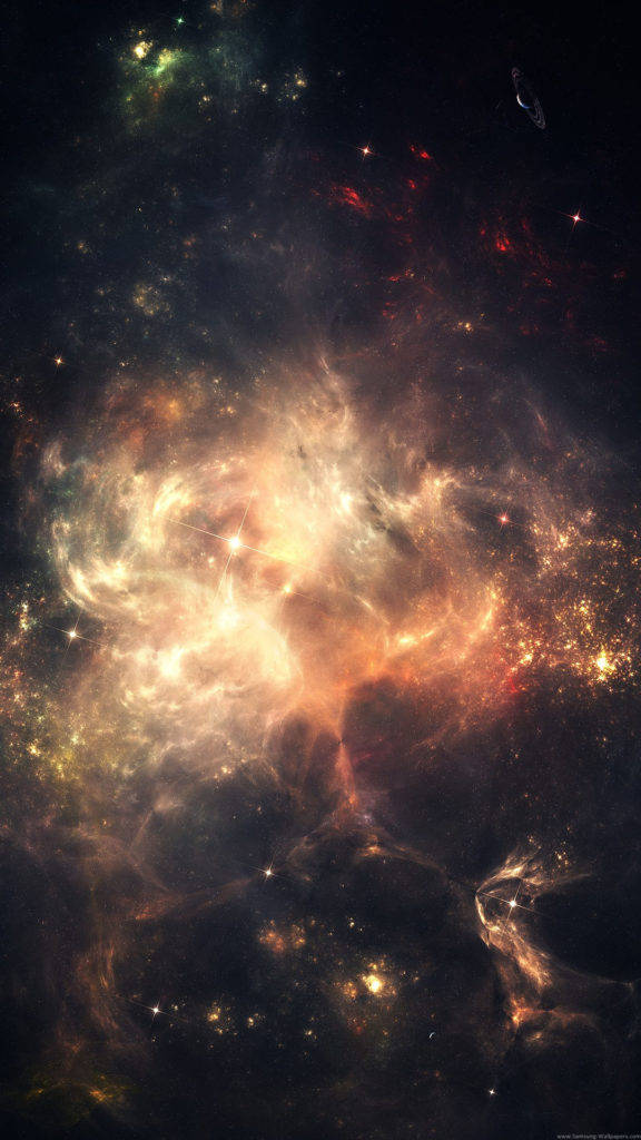 Θολά Χρυσά Σύννεφα Διαστήματος για iPhone Ταπετσαρία