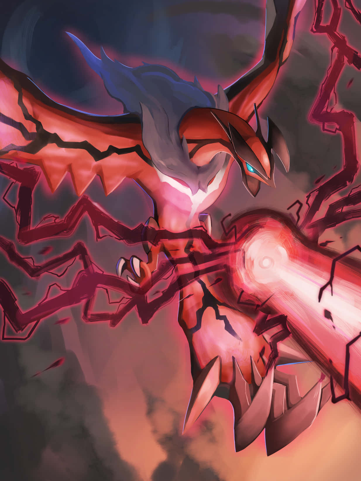 Θρυλικό Pokemon Yveltal Fan Art Ταπετσαρία