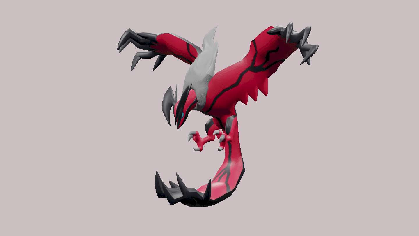 Θρυλικό Pokémon Yveltal σε λευκό φόντο Ταπετσαρία