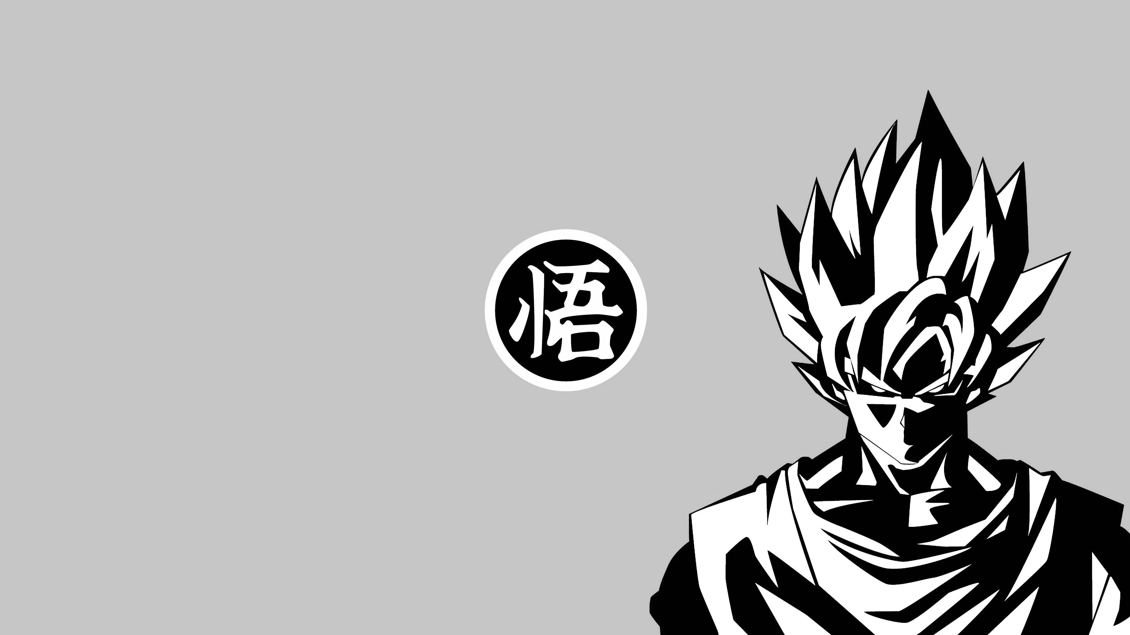 Θυμωμένος Goku σε Ασπρόμαυρο Ταπετσαρία