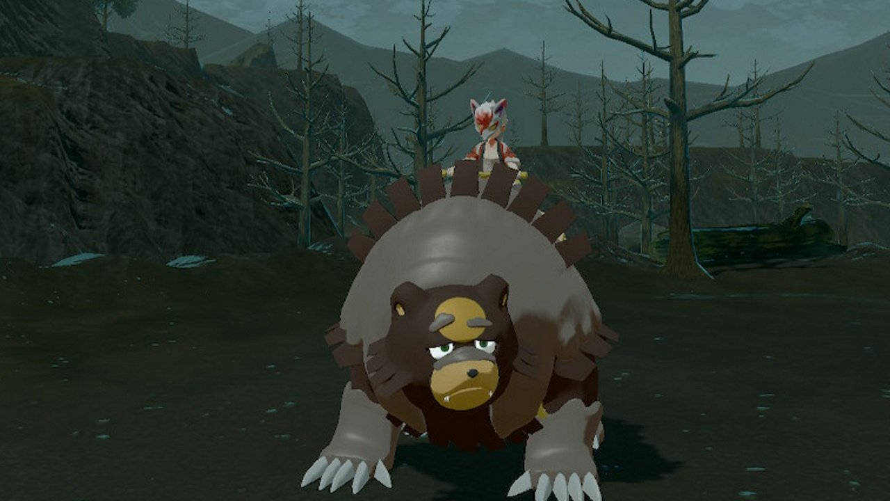 Ιππασία με το Ursaluna στο βιντεοπαιχνίδι Pokémon Ταπετσαρία