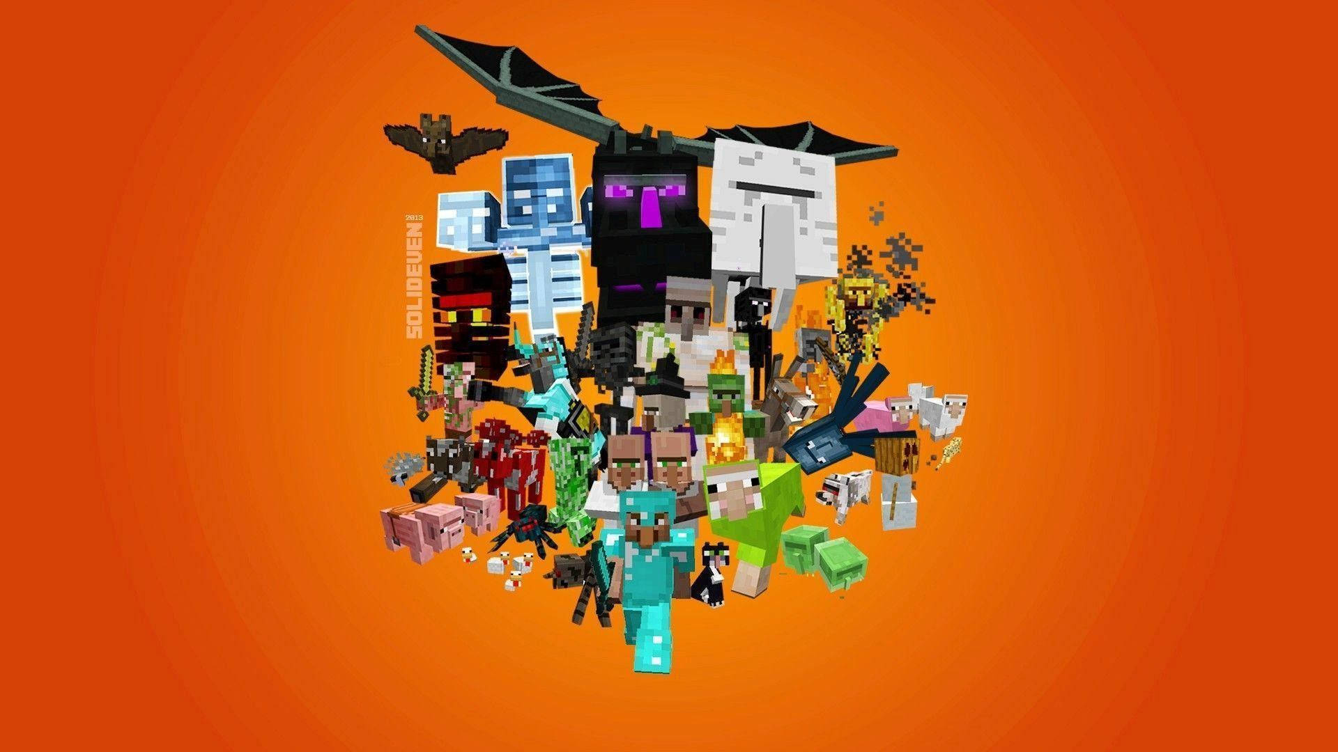 Ταπετσαρία Minecraft με τον Herobrine και την Παρέα — Minecraft Ταπετσαρία
