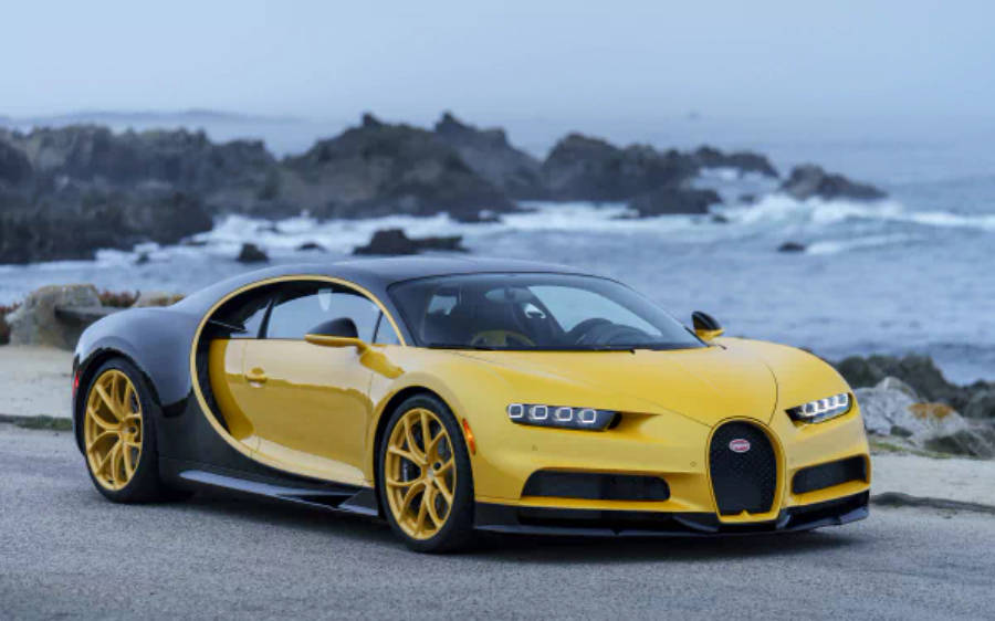 Κίτρινη Bugatti Chiron 4K Ταπετσαρία