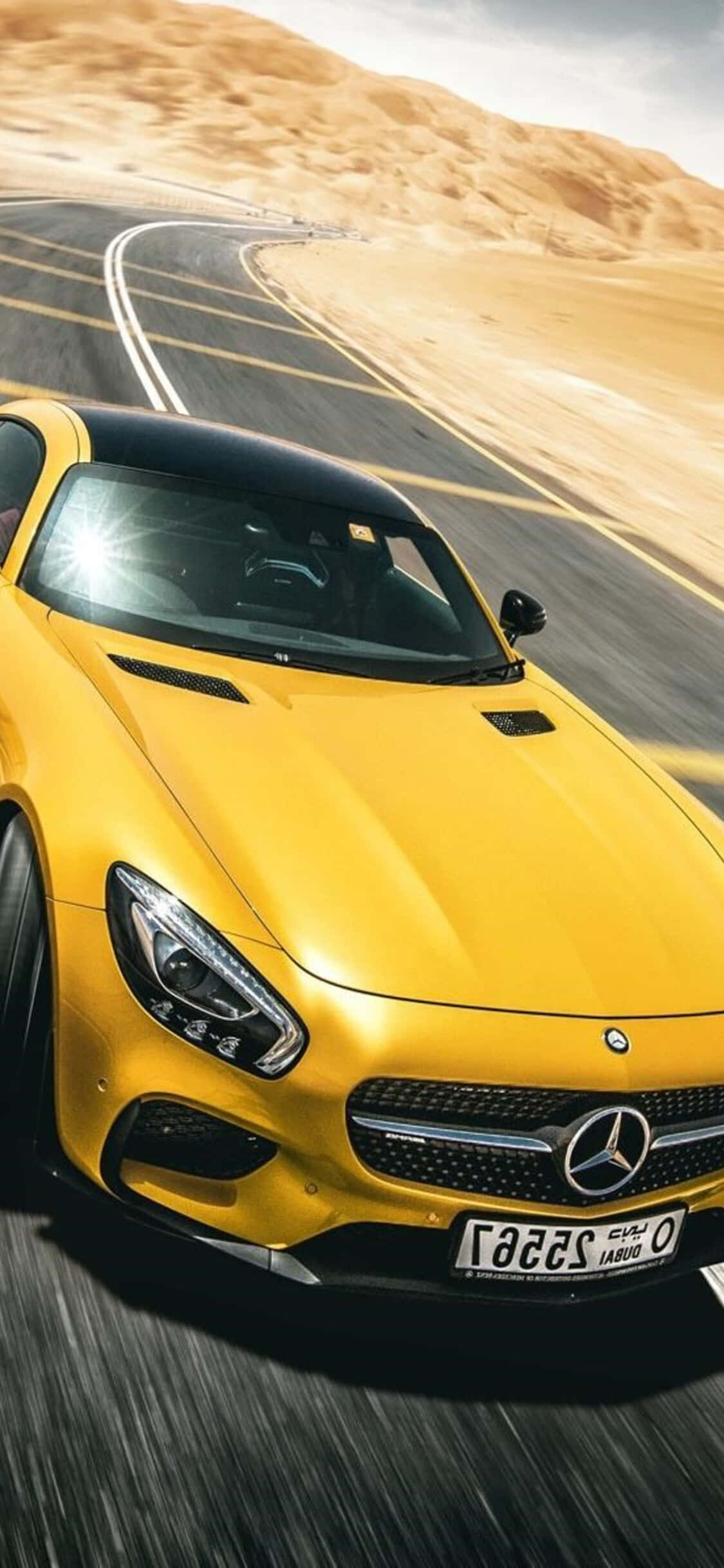 Κίτρινο GT iPhone Xs Mercedes Amg Φόντο Ταπετσαρία