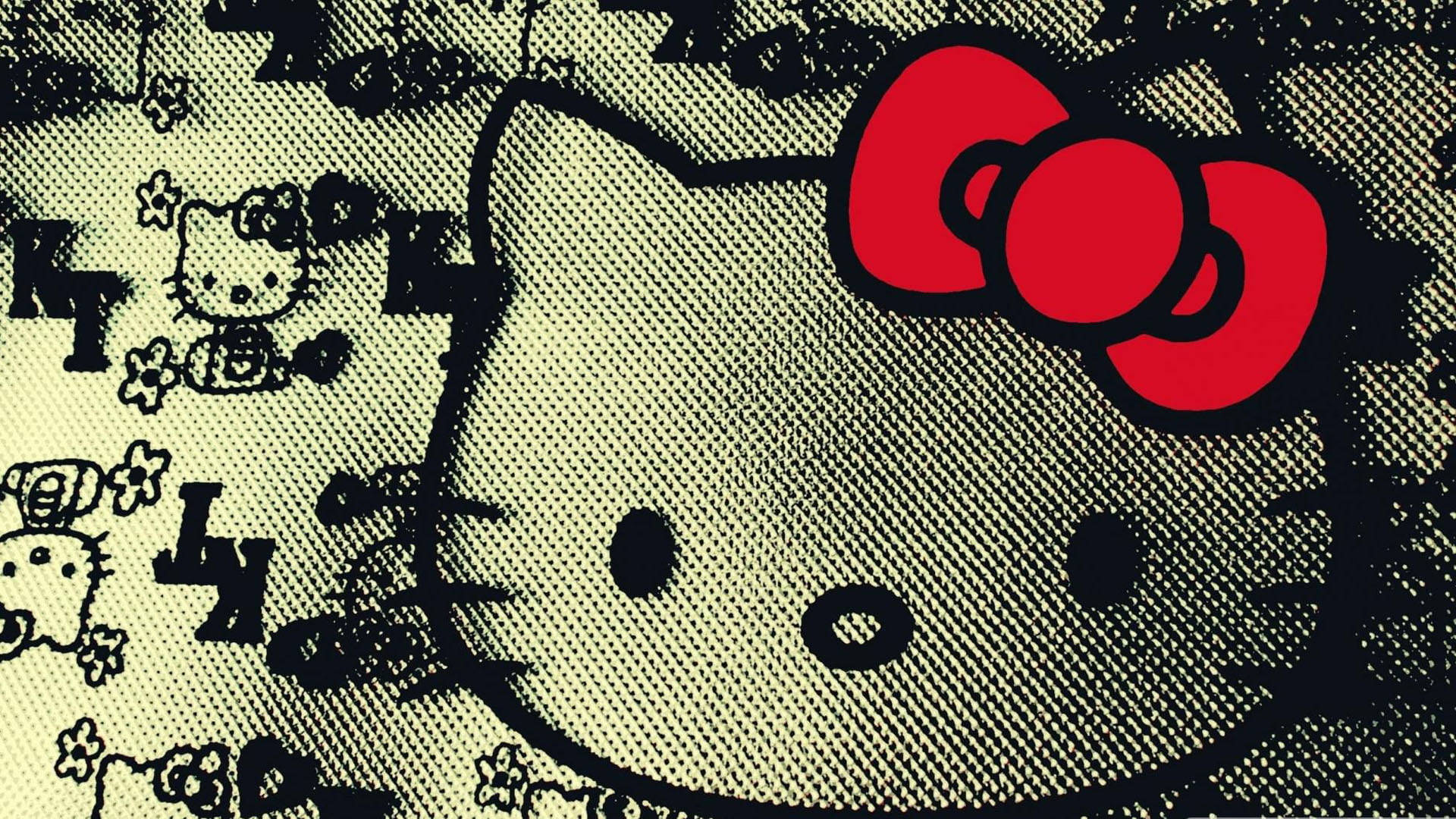 Καλλιτεχνική Μαύρη Hello Kitty Ταπετσαρία