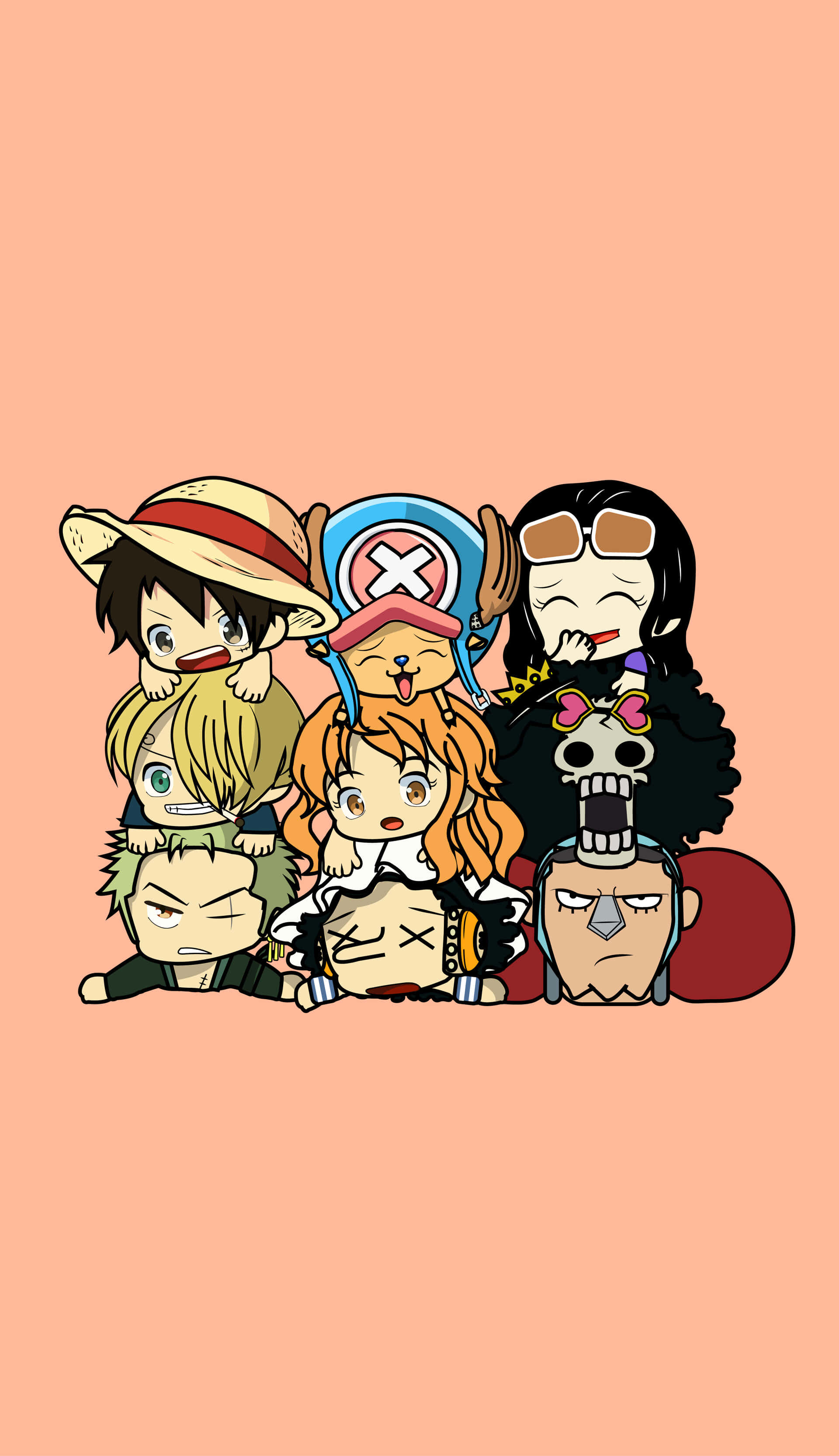Καπέλο από Άχυρο Πειρατές Αξιολάτρευτο Chibi Έργο Τέχνης Ταπετσαρία