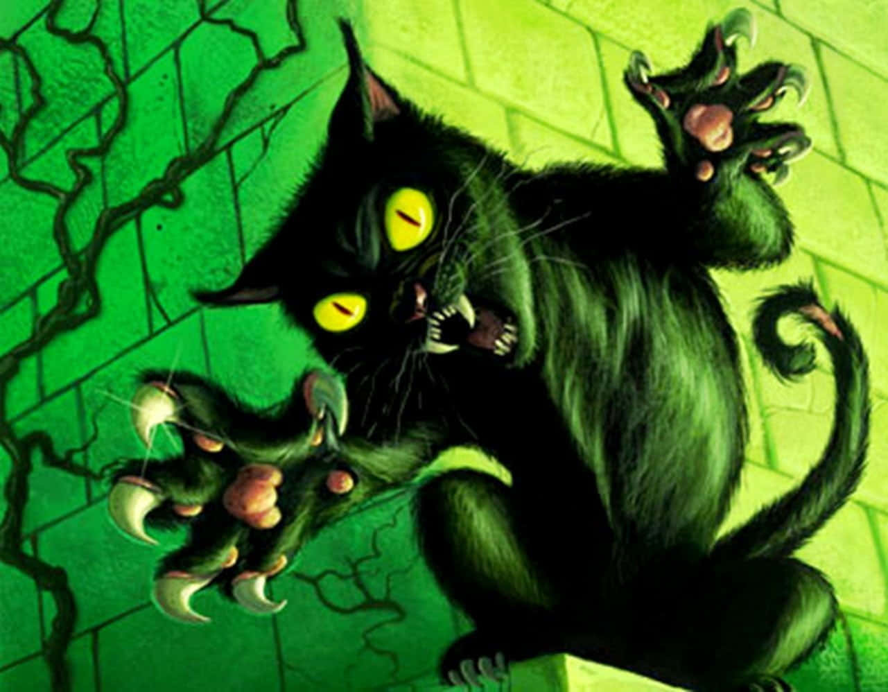 Καταραμένη Εικόνα Γάτας Μαύρη Γάτα Claws Ταπετσαρία