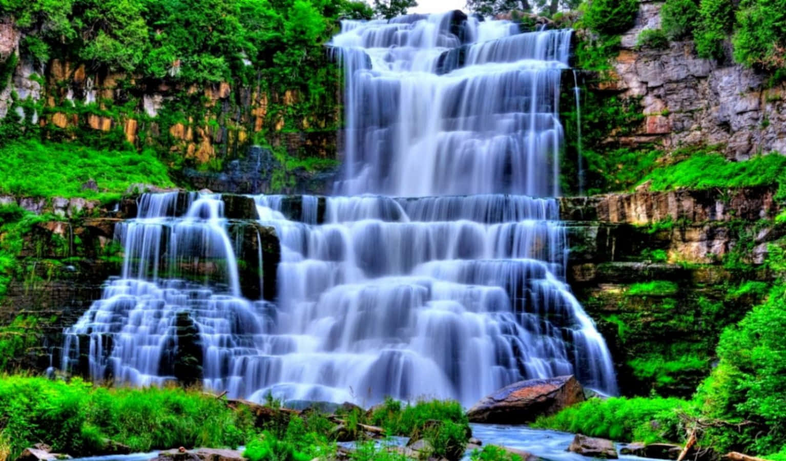 Καταρράκτης Chittenango Falls State Park Επιφάνεια Εργασίας Ταπετσαρία